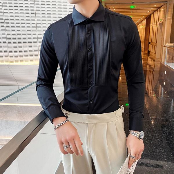 men's casual shirts slim fit men vintage patchwork solid camisa homme windsor collar formal dress shirt mens clothing, White;black
men's casual shirts slim fit men vintage patchwork solid camisa homme windsor collar formal dress shirt mens clothing, White;black