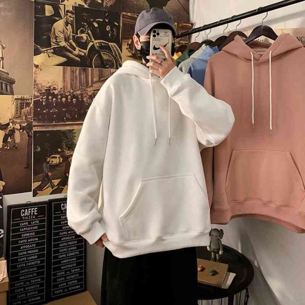 2021plush sweater men's autumn 2020 solid color hooded jacket korean trend loose size couple pullover, Black
2021plush sweater men's autumn 2020 solid color hooded jacket korean trend loose size couple pullover, Black