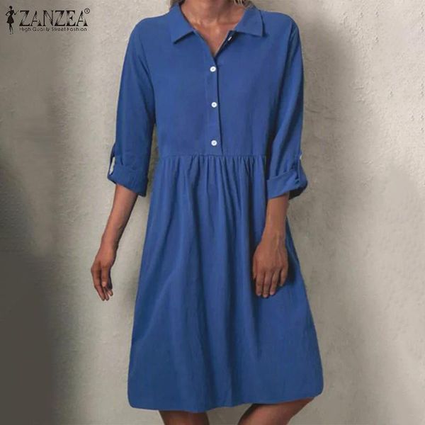 casual dresses 2021 zanzea women autumn lapel neck sundress long sleeve solid cotton linen dress vintage buttons loose elegant midi vestido, Black;gray
casual dresses 2021 zanzea women autumn lapel neck sundress long sleeve solid cotton linen dress vintage buttons loose elegant midi vestido, Black;gray