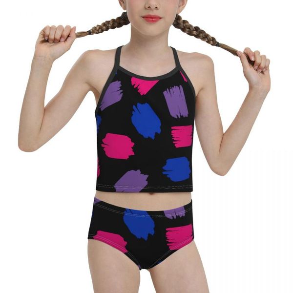 women's swimwear 2021 patriot swimsuit for junior high school girls print bi pride short paintstrokes on black bikini brand children gi, White;black
women's swimwear 2021 patriot swimsuit for junior high school girls print bi pride short paintstrokes on black bikini brand children gi, White;black