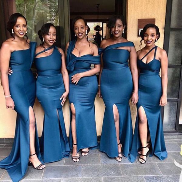 fashion style dark blue mermaid bridesmaid dresses 2021 african one shoulder high split wedding guest party dress maid of honor gowns al8761, White;pink
fashion style dark blue mermaid bridesmaid dresses 2021 african one shoulder high split wedding guest party dress maid of honor gowns al8761, White;pink