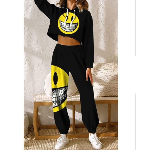 yellow face pattern women's pants fall/winter women's sportswear thickened fleece cotton jacket 2-piece sweatshirt and pants hoodi, White
yellow face pattern women's pants fall/winter women's sportswear thickened fleece cotton jacket 2-piece sweatshirt and pants hoodi, White
