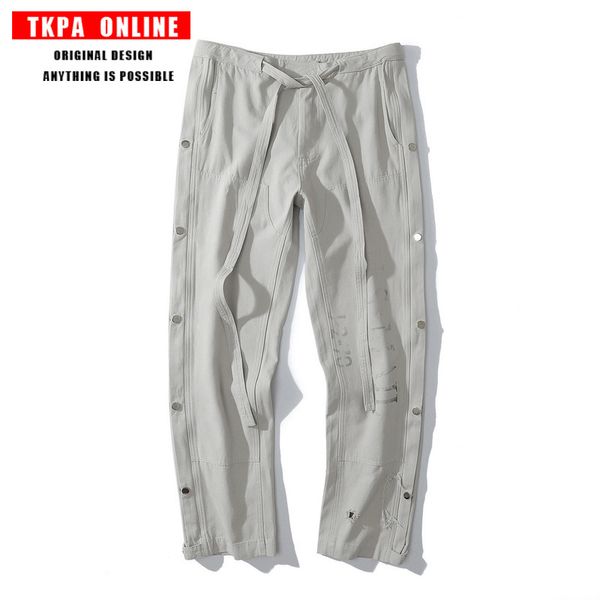 tkpa new light luxury heavy industry washwater high street fashion men's casual pants hip hop side breasted overalls, White;black
tkpa new light luxury heavy industry washwater high street fashion men's casual pants hip hop side breasted overalls, White;black