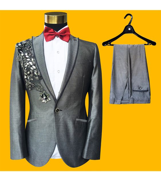 mens gray sequins crystals suits fashion slim tuxedo blazers pants 2 pieces nightclub stage host singer chorus performance suit, Black;red
mens gray sequins crystals suits fashion slim tuxedo blazers pants 2 pieces nightclub stage host singer chorus performance suit, Black;red