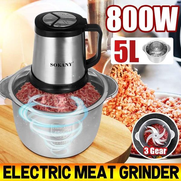 blender 800w 5l electric meat grinder 3speed 4blades stainless steel mincer chopper food mixer kitchen machine & handle
blender 800w 5l electric meat grinder 3speed 4blades stainless steel mincer chopper food mixer kitchen machine & handle