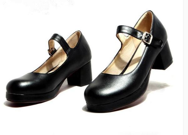 dress shoes 2021 spring and autumn with style fashion high heel coarse round head waterproof table women's, Black
dress shoes 2021 spring and autumn with style fashion high heel coarse round head waterproof table women's, Black
