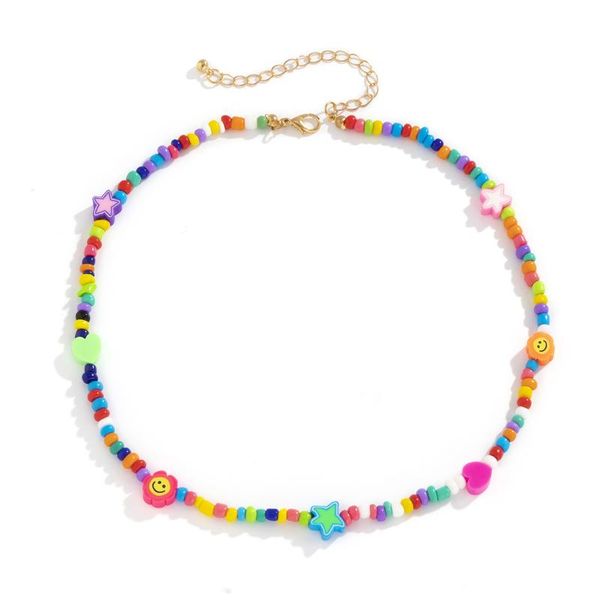 chokers imitation pearls smile beaded necklace for women acrylic bead strand choker collar bohemian jewelry, Golden;silver
chokers imitation pearls smile beaded necklace for women acrylic bead strand choker collar bohemian jewelry, Golden;silver