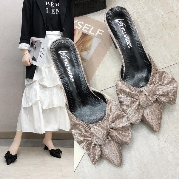 slippers women mules med heel sandals summer slip on slides brand butterfly loafers flip flops shoes outdoor slipper, Black 
slippers women mules med heel sandals summer slip on slides brand butterfly loafers flip flops shoes outdoor slipper, Black