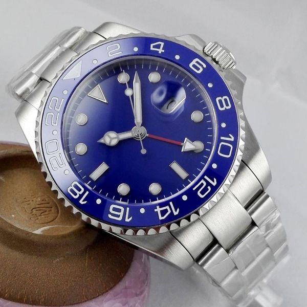 wristwatches 40mm automatic mens watch steel ceramic bezel deployment gmt oyster strap sapphire glass screwdown crown blue dial, Slivery;brown
wristwatches 40mm automatic mens watch steel ceramic bezel deployment gmt oyster strap sapphire glass screwdown crown blue dial, Slivery;brown