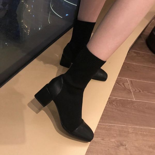 boots winter women sock knitting thick square heels woman black cool ladies stretch slip on fashion slim boot 
boots winter women sock knitting thick square heels woman black cool ladies stretch slip on fashion slim boot