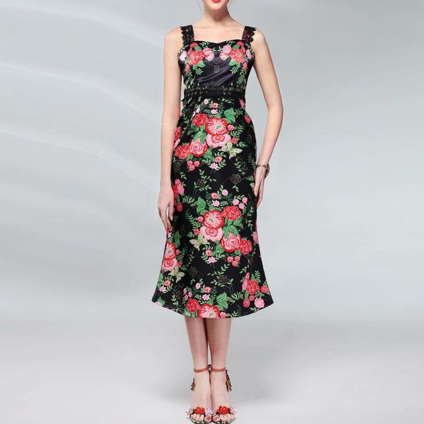 casual dresses quality latest high paris fashion show summer 2021 women's spaghetti strap vintage floral print dress, Black;gray
casual dresses quality latest high paris fashion show summer 2021 women's spaghetti strap vintage floral print dress, Black;gray