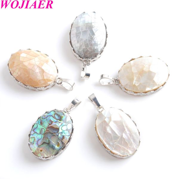 wojiaer natural abalone shell pendants white pink yellow black 27x20mm oval bead women healing jewelry bw902, Silver
wojiaer natural abalone shell pendants white pink yellow black 27x20mm oval bead women healing jewelry bw902, Silver