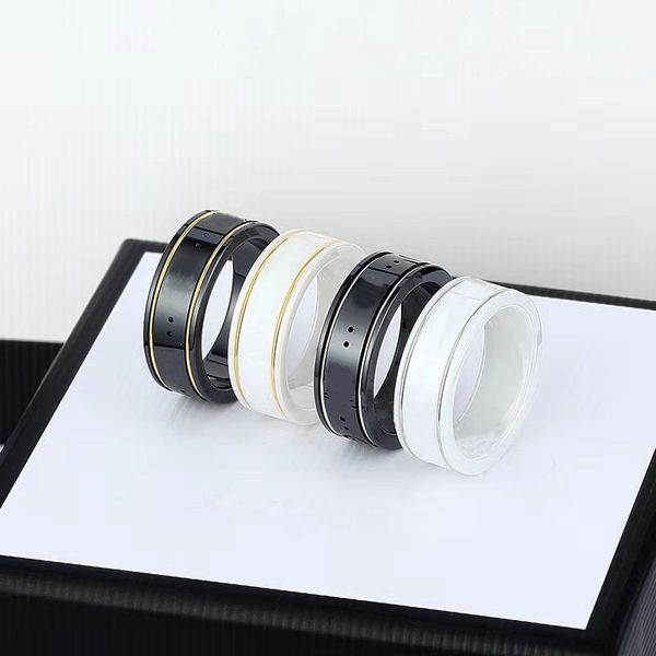 letter black and white ceramic electroplating designer couple ring personality fashion high-quality jewelry in original box, Silver
letter black and white ceramic electroplating designer couple ring personality fashion high-quality jewelry in original box, Silver