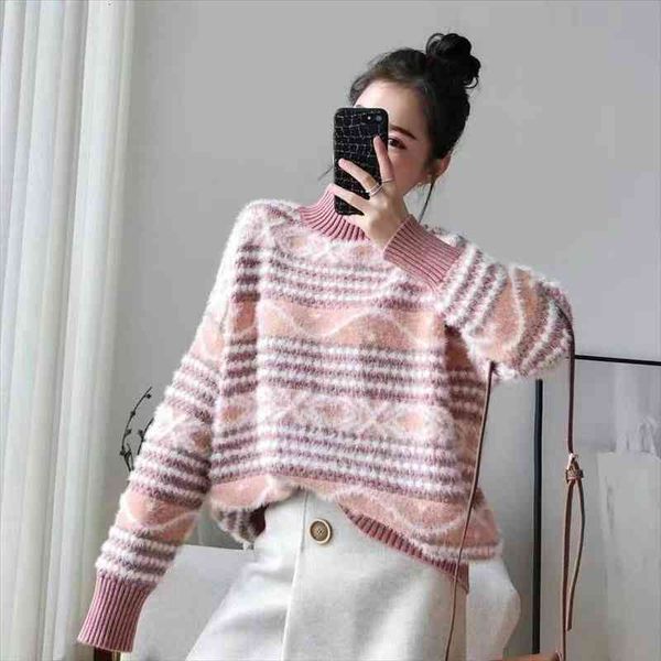 mink velvet sweater female thick student korean loose autumn and winter wear small fresh half turtleneck sweater, White;black
mink velvet sweater female thick student korean loose autumn and winter wear small fresh half turtleneck sweater, White;black