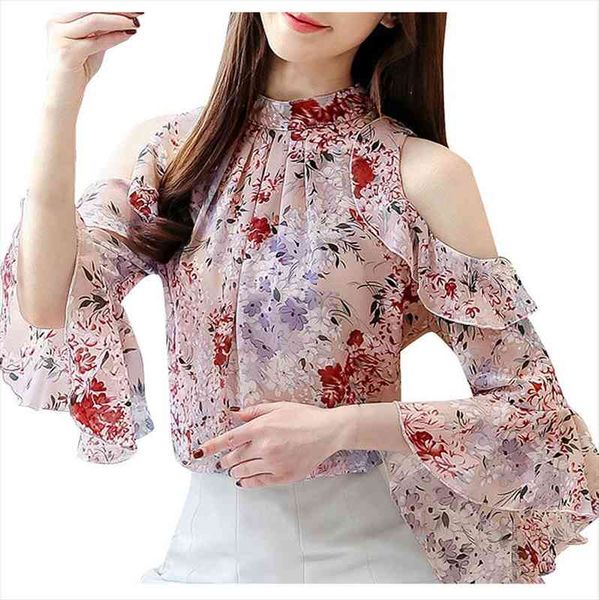 40 plus szie women blouses halter chiffon floral short sleeve off shoulder korean style southeast asian shirt, White
40 plus szie women blouses halter chiffon floral short sleeve off shoulder korean style southeast asian shirt, White