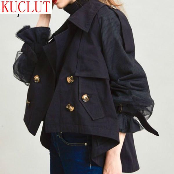 women's jackets double breasted mesh patchwork jacket women 2021 turn-down collar coat autumn panelled soft flare sleeve, Black;brown
women's jackets double breasted mesh patchwork jacket women 2021 turn-down collar coat autumn panelled soft flare sleeve, Black;brown