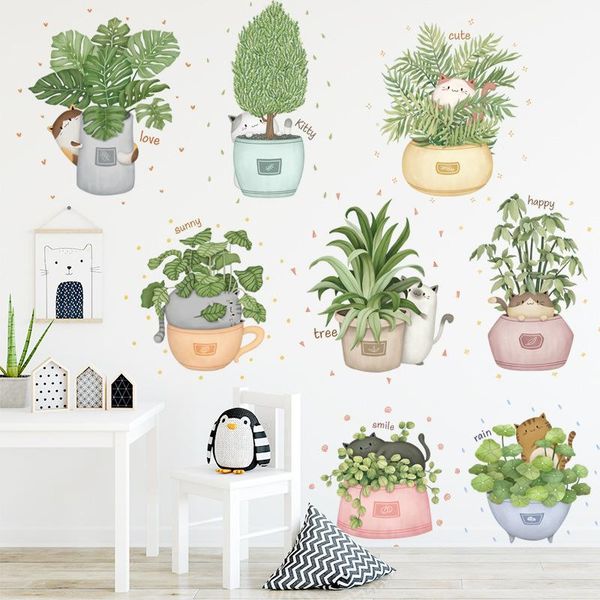 wall stickers cat potted plants for living room decor removable decals bedroom home art murals posters
wall stickers cat potted plants for living room decor removable decals bedroom home art murals posters