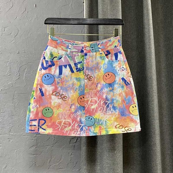 fruit pink female denim skirts summer fashion all-match high waist a-line letter smiley slim women short jean 210601, Black
fruit pink female denim skirts summer fashion all-match high waist a-line letter smiley slim women short jean 210601, Black