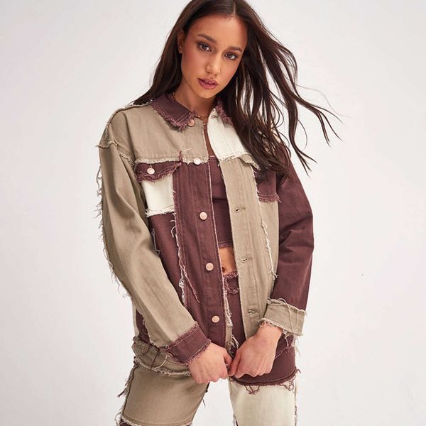 2021autumn and winter 2020 fashion women's new long sleeve lapel cardigan color matching loose thin versatile denim coat, Black;brown
2021autumn and winter 2020 fashion women's new long sleeve lapel cardigan color matching loose thin versatile denim coat, Black;brown