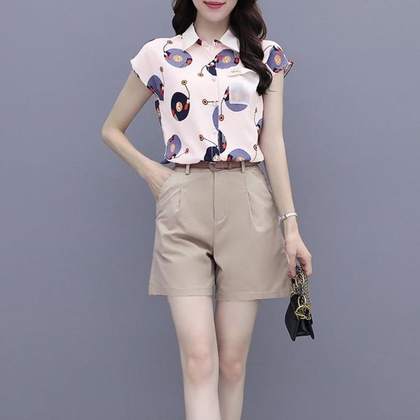 women's tracksuits 2021 women summer elegant suits casual lapel cartoon print chiffon shirt and high waist short with belt two piece s, Gray
women's tracksuits 2021 women summer elegant suits casual lapel cartoon print chiffon shirt and high waist short with belt two piece s, Gray