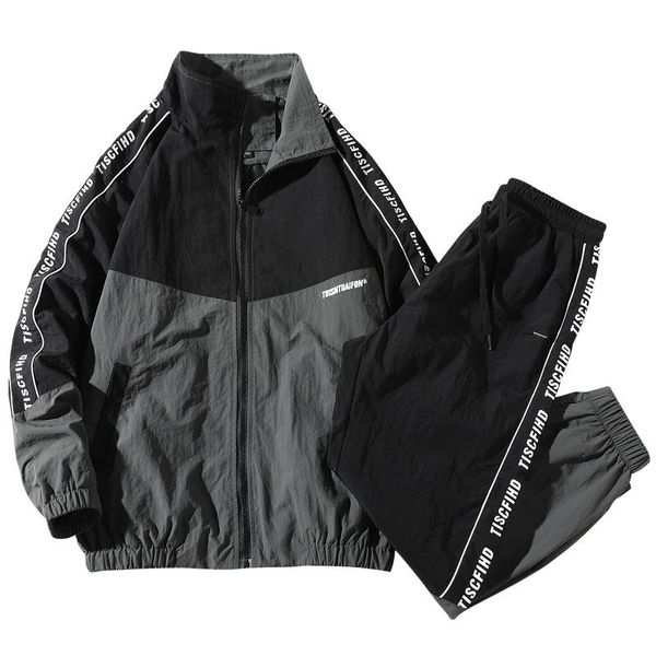 men's tracksuits 2021 autumn workwear jacket set hooded jacket+pants 2pc sets baseball loose pullover coat & long pants mens clothing, Gray
men's tracksuits 2021 autumn workwear jacket set hooded jacket+pants 2pc sets baseball loose pullover coat & long pants mens clothing, Gray