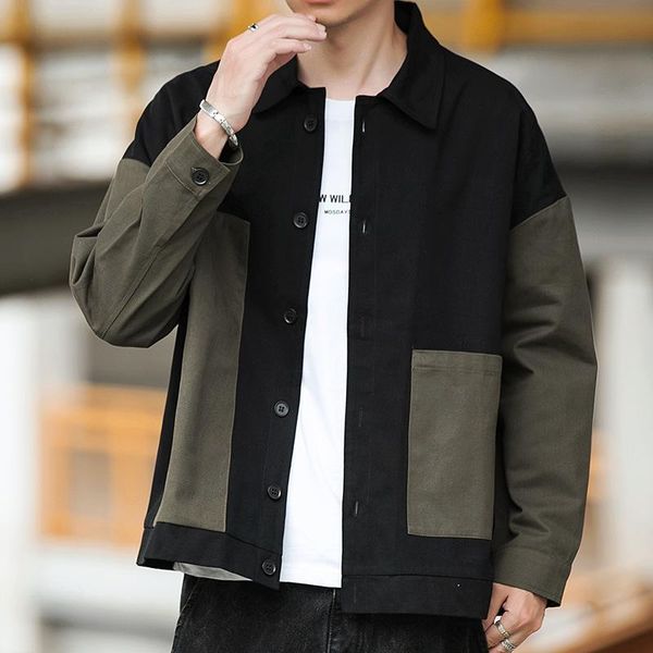 men's jackets 2021 trend multicolor cool and wild jacket youth turn-down collar stitching, Black;brown
men's jackets 2021 trend multicolor cool and wild jacket youth turn-down collar stitching, Black;brown