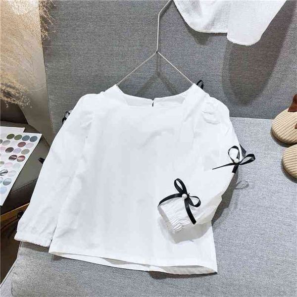 autumn toddler girl korean fashion little children blouse cute pullover bow tie pearl girls ruffle long sleeve shirt 210715, White;black
autumn toddler girl korean fashion little children blouse cute pullover bow tie pearl girls ruffle long sleeve shirt 210715, White;black