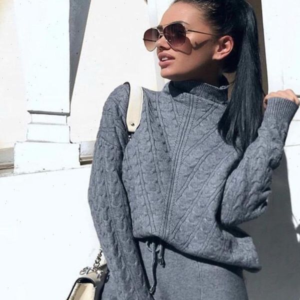 women tracksuit turtleneck pullover sweatshirts new knitted 2 pcs set drawstring pants suits warm winter casual two piece sets, Gray
women tracksuit turtleneck pullover sweatshirts new knitted 2 pcs set drawstring pants suits warm winter casual two piece sets, Gray