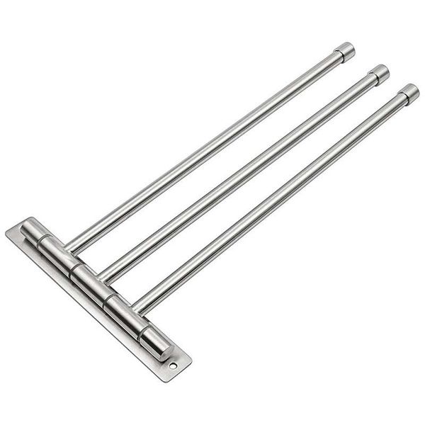 wall mounted swing towel bar - stainless steel bath towel rod 3-arm, bathroom/kitchen swivel rack hanger holder
wall mounted swing towel bar - stainless steel bath towel rod 3-arm, bathroom/kitchen swivel rack hanger holder