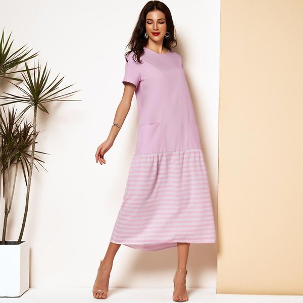 casual dresses summer dress women 2021 purple splicing striped patchwork o-neck short sleeve loose college sweet with pocket, Black;gray
casual dresses summer dress women 2021 purple splicing striped patchwork o-neck short sleeve loose college sweet with pocket, Black;gray