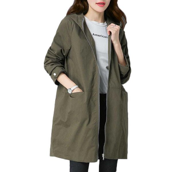women's trench coats spring autumn women windbreaker casual zippers long hooded ladies overcoat korean large size loose coat with lined, Tan;black
women's trench coats spring autumn women windbreaker casual zippers long hooded ladies overcoat korean large size loose coat with lined, Tan;black