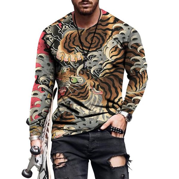 men's t-shirts spring 3d printing animal totem sweatshirt fashion casual sports long sleeve t-shirt harajuku hip hop streetwear, White;black
men's t-shirts spring 3d printing animal totem sweatshirt fashion casual sports long sleeve t-shirt harajuku hip hop streetwear, White;black