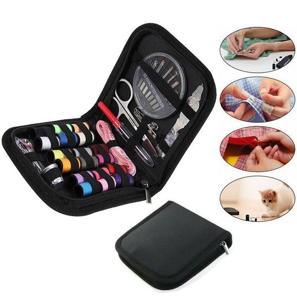 58pcs emergency sewing kit needles thread scissors with blue zipper bag home travel campers emergency gift sewing accessories, Black
58pcs emergency sewing kit needles thread scissors with blue zipper bag home travel campers emergency gift sewing accessories, Black