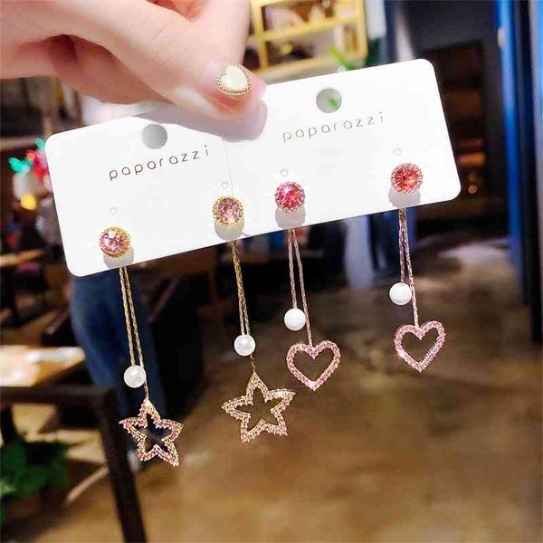 s925 silver needle korean love women's five pointed star long tassel earrings with versatile temperament, Black
s925 silver needle korean love women's five pointed star long tassel earrings with versatile temperament, Black