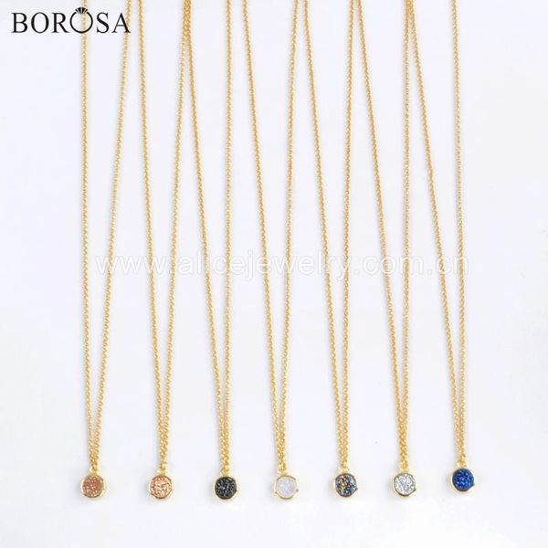 pendant necklaces borosa 5pcs 9mm round gold bezel rainbow titanium druzy agates drusy 24inch adjustable necklace jewelry for girls zg0369, Silver
pendant necklaces borosa 5pcs 9mm round gold bezel rainbow titanium druzy agates drusy 24inch adjustable necklace jewelry for girls zg0369, Silver