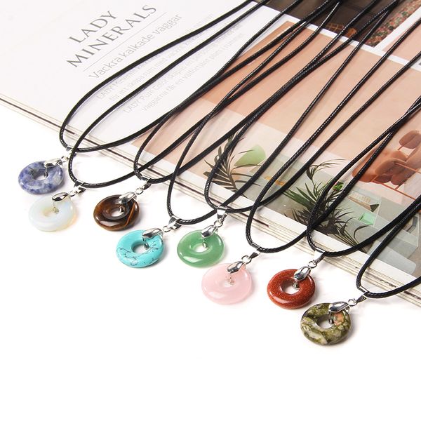 reiki natural stone peace buckle pendant quartz crystal turquoises tiger eye opal aventurine donuts pendant leather chains necklace for wome, Silver
reiki natural stone peace buckle pendant quartz crystal turquoises tiger eye opal aventurine donuts pendant leather chains necklace for wome, Silver