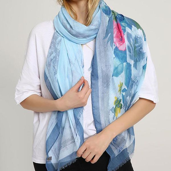 scarves brand chiffon scarf women spring summer silk thin flower shawls and wraps foulard print hijab stoles, Blue;gray
scarves brand chiffon scarf women spring summer silk thin flower shawls and wraps foulard print hijab stoles, Blue;gray