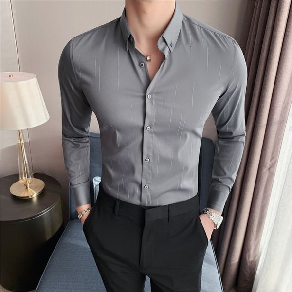 alta qualidade new estilo britnico manga longa listrado camisas para roupas masculinas simples fino ajuste formal vestir 7pbu, Black;brown
alta qualidade new estilo britnico manga longa listrado camisas para roupas masculinas simples fino ajuste formal vestir 7pbu, Black;brown