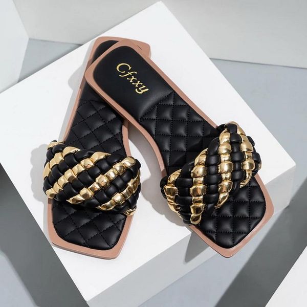 slippers summer woven women square toe flat casual shoes flip flops beach sandal slipper outdoor slip on slides mujer, Black
slippers summer woven women square toe flat casual shoes flip flops beach sandal slipper outdoor slip on slides mujer, Black