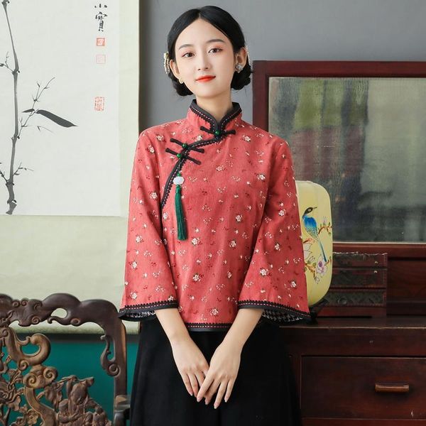 ethnic clothing 2021 chinese style qipao blouse camisa mujer daily tangsuit cheongsam women autumn elegant shirt china blusa, Red
ethnic clothing 2021 chinese style qipao blouse camisa mujer daily tangsuit cheongsam women autumn elegant shirt china blusa, Red