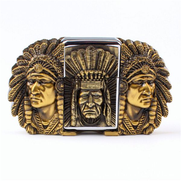 2021 new men kerosene belt head indian chiefs metal lighter buckle belts xfe6, Black;brown
2021 new men kerosene belt head indian chiefs metal lighter buckle belts xfe6, Black;brown