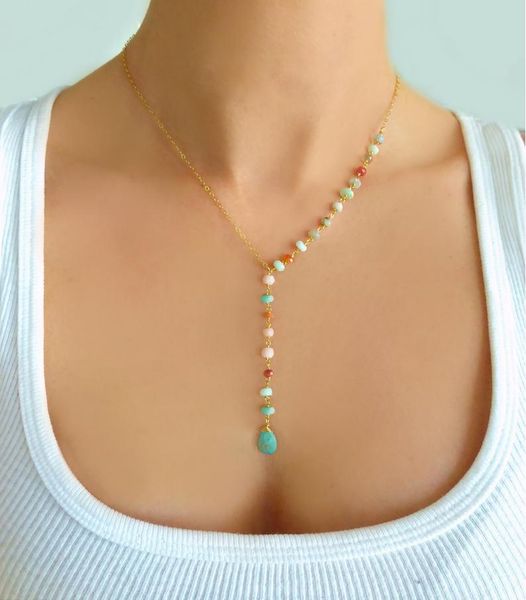 pendant necklaces blue stone colorful seed beads chain necklace women's elegant bohemia jewelry for girls gifts party, Silver
pendant necklaces blue stone colorful seed beads chain necklace women's elegant bohemia jewelry for girls gifts party, Silver
