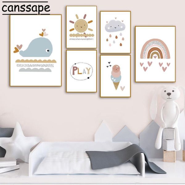 paintings nursery wall art canvas painting sun rainbow poster ice cream whale print nordic pictures for kids room decor
paintings nursery wall art canvas painting sun rainbow poster ice cream whale print nordic pictures for kids room decor
