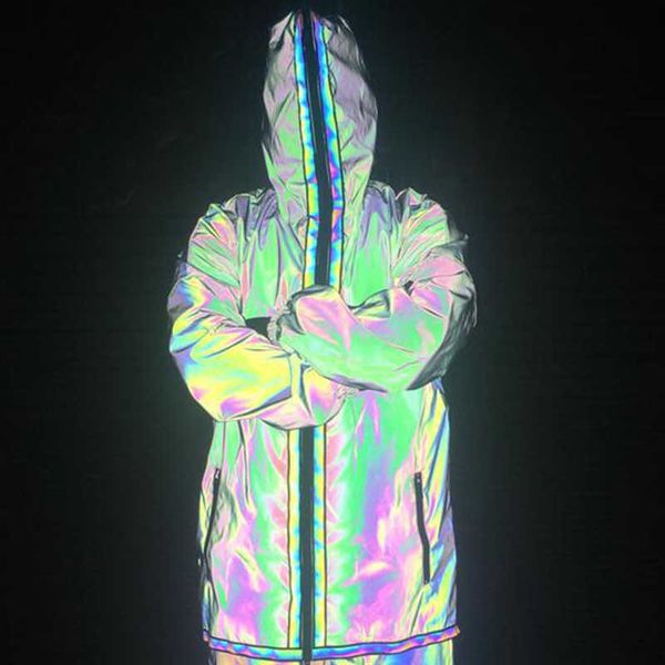 spring women glow coat reflective jacket loose hooded female hip hop streetwear colorful irregular glossy 210531, Black;brown
spring women glow coat reflective jacket loose hooded female hip hop streetwear colorful irregular glossy 210531, Black;brown
