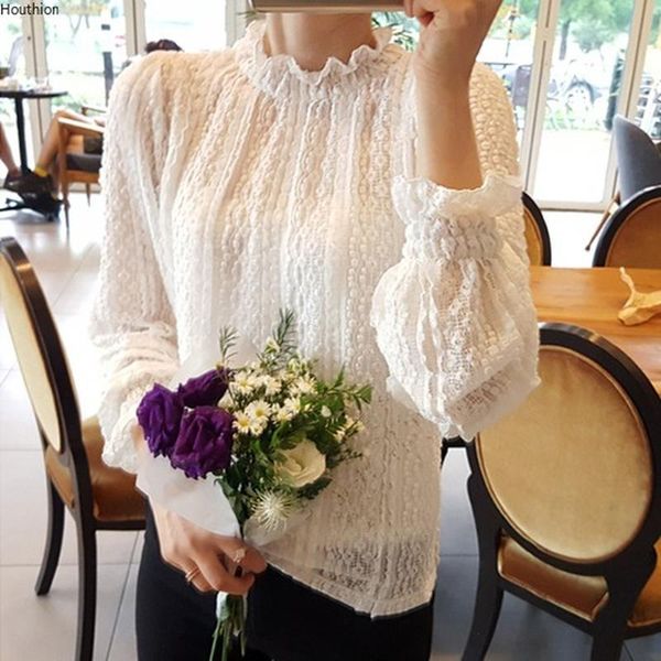 women's blouses & shirts houthion blusas solid fashion casual summer long-sleeved lotus leaf collar slim comfortable, White
women's blouses & shirts houthion blusas solid fashion casual summer long-sleeved lotus leaf collar slim comfortable, White
