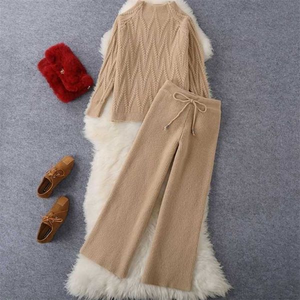 high-quality winter knitted 2 piece sets women's thick warm casual pullover sweaters+wide leg pants tracksuits korean outfits 211105, White
high-quality winter knitted 2 piece sets women's thick warm casual pullover sweaters+wide leg pants tracksuits korean outfits 211105, White