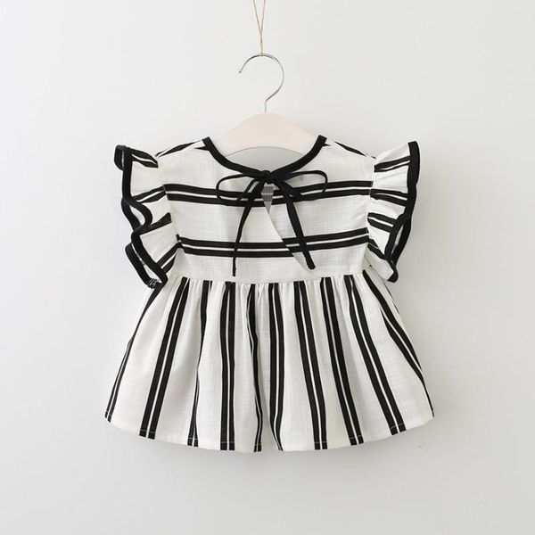 shirts baby girl cotton linen black white stripe flare sleeve toddler 2021 summer kids shirt for girls blouses, White;black
shirts baby girl cotton linen black white stripe flare sleeve toddler 2021 summer kids shirt for girls blouses, White;black