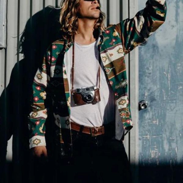 new spring and summer new fashion retro digital printing loose men's shirt, White;black
new spring and summer new fashion retro digital printing loose men's shirt, White;black