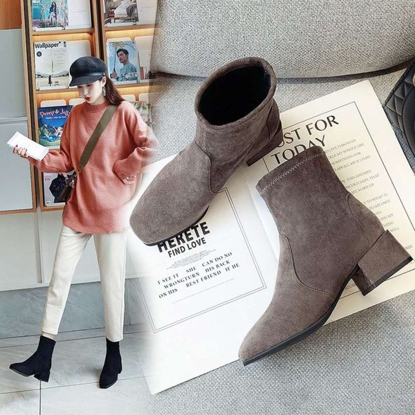 designer autumn 2021 suede and winter women's plush square new head thick heel socks net red elastic thin boots, White;red
designer autumn 2021 suede and winter women's plush square new head thick heel socks net red elastic thin boots, White;red