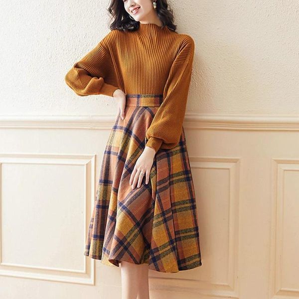 two piece dress women autumn winter long lantern sleeve knitted pullovers sweaters and plaid elegant skirts suit sets clothing set ns352, White
two piece dress women autumn winter long lantern sleeve knitted pullovers sweaters and plaid elegant skirts suit sets clothing set ns352, White